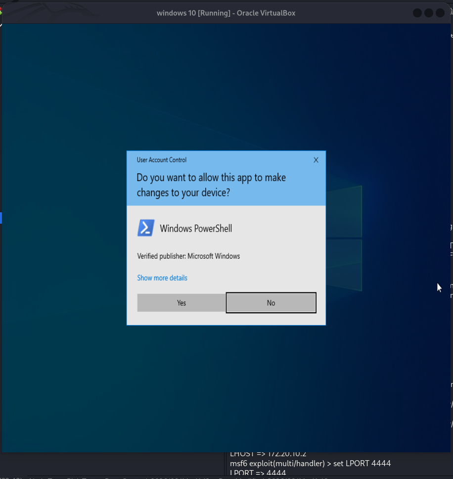 PowerShell launched as administrator on Windows 10